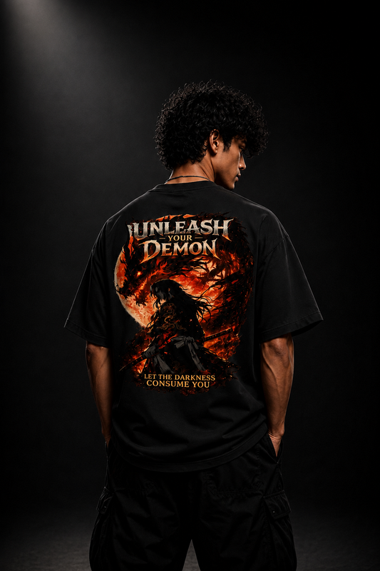 UNLEASH YOUR DEMON | 240 GSM Premium Oversized T-Shirt