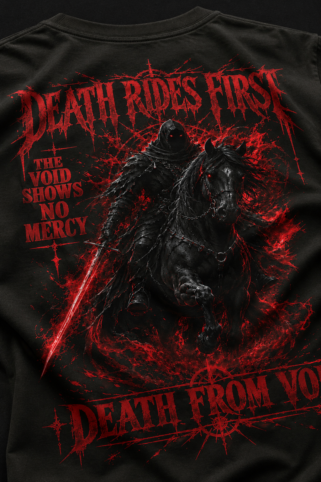 DEATH RIDES FIRST | 240 GSM Premium Oversized T-Shirt